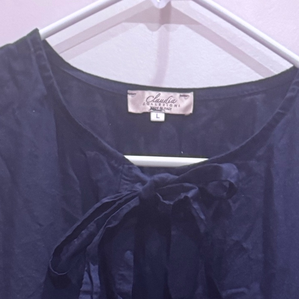 Elegant Navy Long Sleeve Dress - Picture 4 of 8